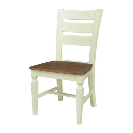 INTERNATIONAL CONCEPTS Vista Ladderback Chairs, Hickory/Shell, Set of 2 CI79-57P